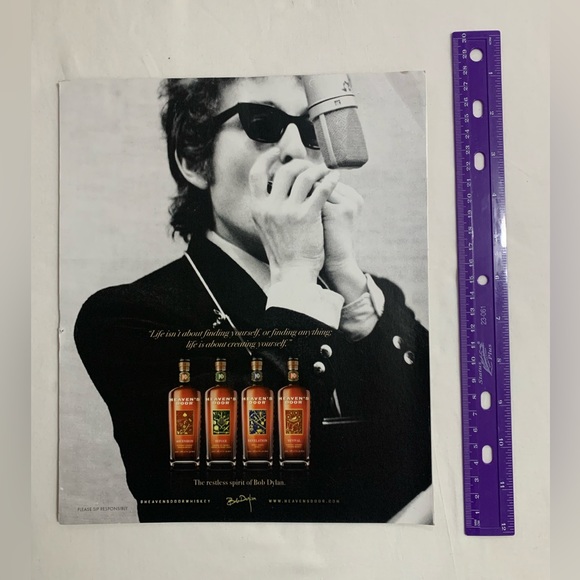 Bob Dylan “Playing Harmonica” Heaven’s Door Magazine Ad - Picture 2 of 2